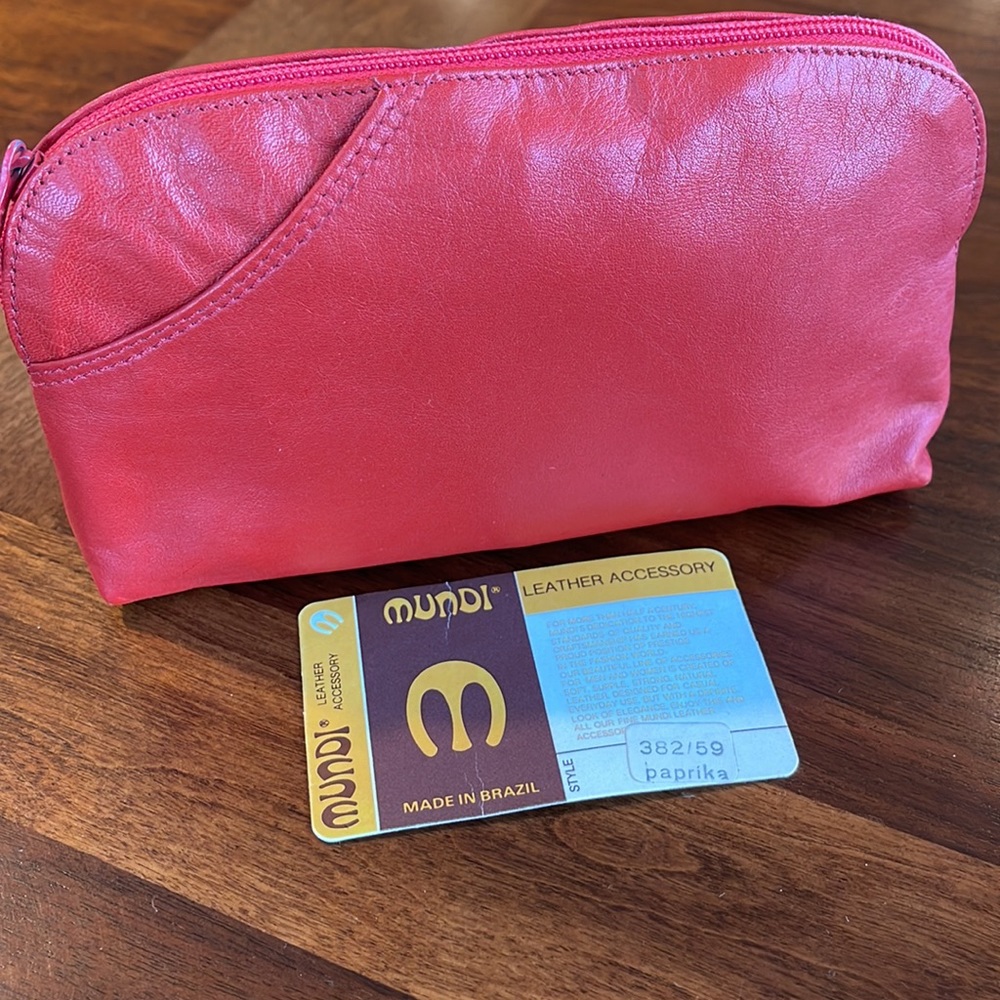 VINTAGE MUNDI "PAPRIKA" LEATHER MAKEUP BAG